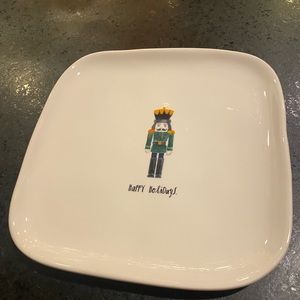 New, Rae Dunn “Nutcracker” Green Happy Holidays” Square Plates 🎄💂‍♀️